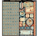 Alfabeto y Pegatinas By the Sea. Graphic 45.