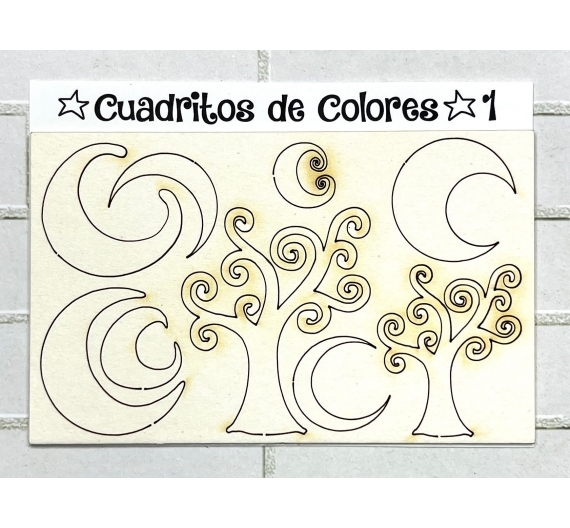 Chipboard Cuadritos de Colores 1