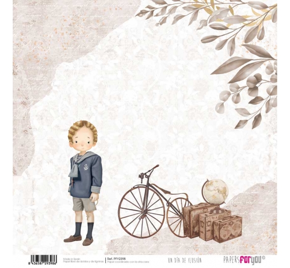 Papel de scrap Comunión Un dia de Ilusión Niño Rubio 30 x 30 cm. Papers for you.