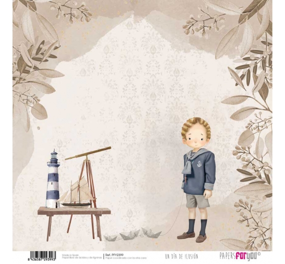 Papel de scrap Comunión Un dia de Ilusión Niño Rubio 30 x 30 cm. Papers for you.