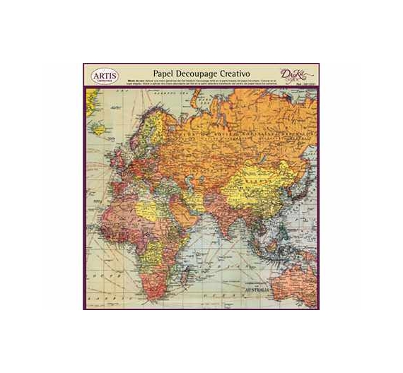 Papel Decoupage Mapa 31 x 33cm. Dayka