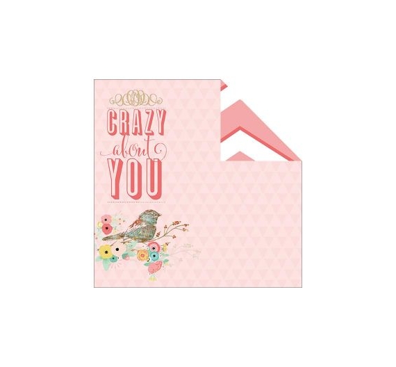 Papel de doble cara Crazy about you de 30,5 x 30,5cm