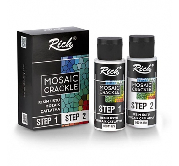 Set Mosaic Crackle (Craquelador) Paso 1 + Paso 2 120cc