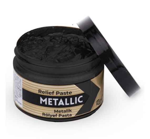 Pasta Relieve Metálica 150cc. - Negro