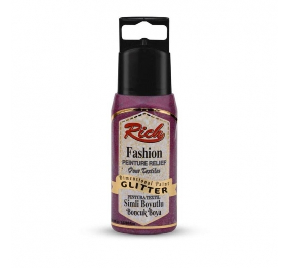 Pintura dimensional Glitter 60cc. Fucsia.