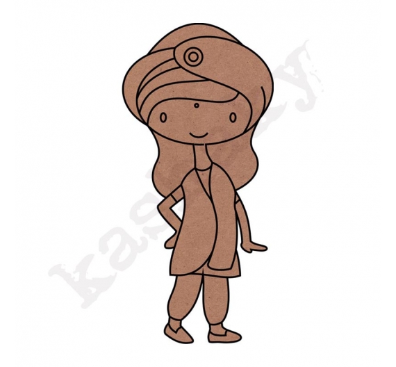 Silueta de Madera. Chica India