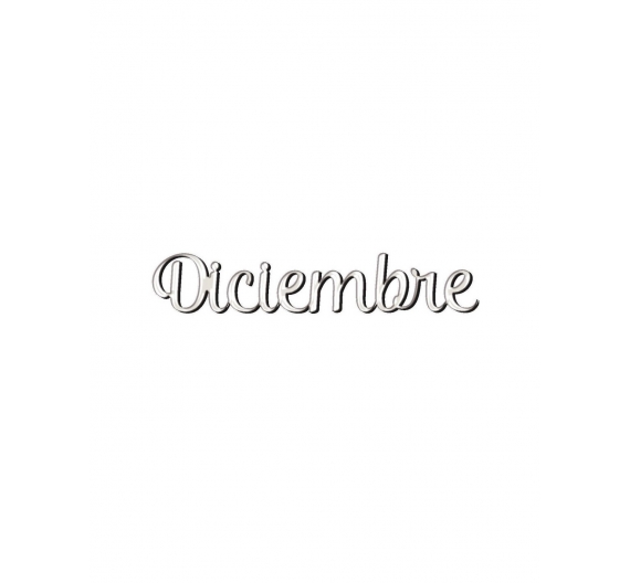 Twelve palabra "Diciembre" de metacrilato adhesivo Blanco