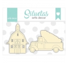 Chipboard "Casita Establo y Furgoneta"