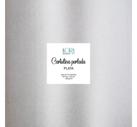 Cartulina Perlada de 30,5 x 32 cm Plata