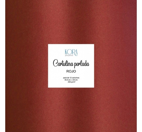Cartulina Perlada de 30,5 x 32 cm Rojo