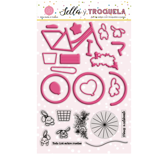 CLICK. Set sello y troquel Bicicleta. Elena Roche.