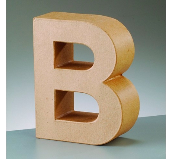 Letra B de cartón 18 cm