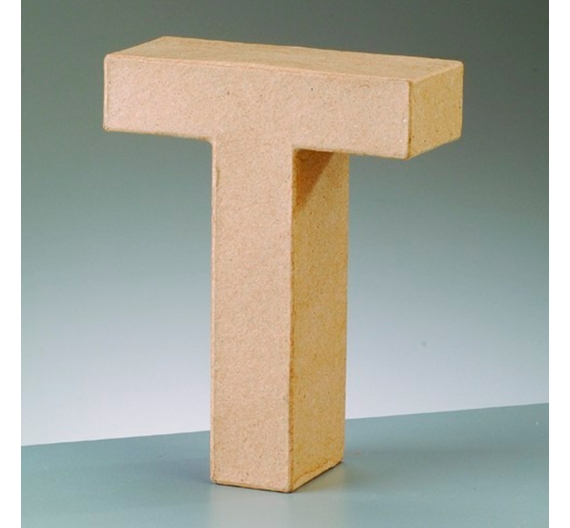 Letra T de cartón 18 cm