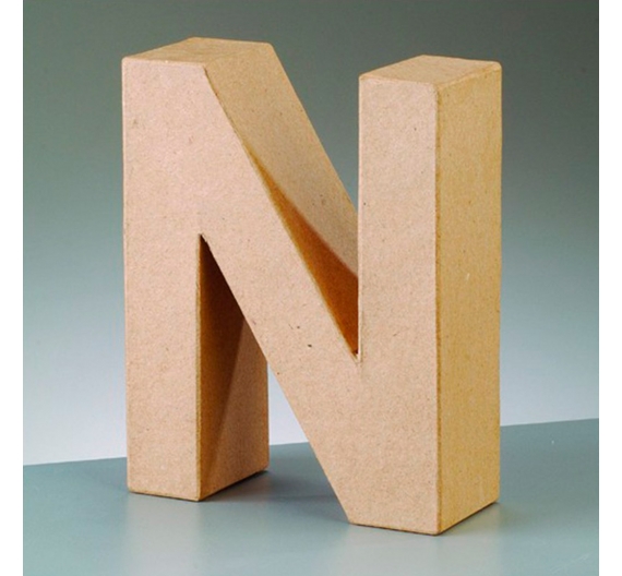 Letra N de cartón 10 cm