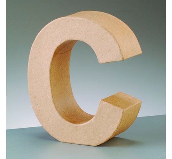 Letra C de cartón 18 cm