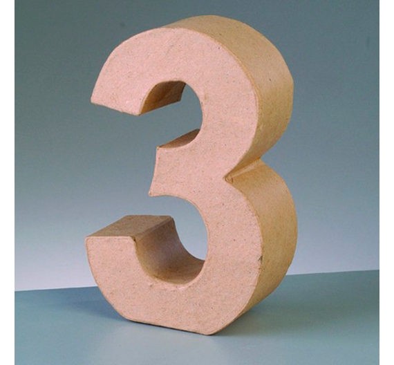 Número 3 de cartón 10 cm