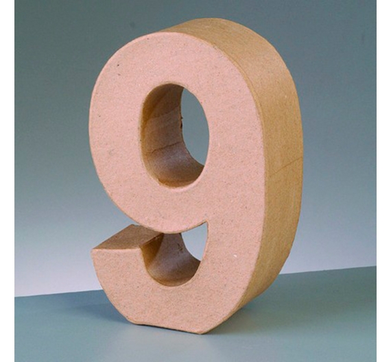 Número 9 de cartón 10 cm