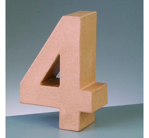 Número 4 de cartón 10 cm