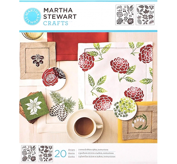 Set de dos stencils Martha Stewart 20 diseños, modelo Flores