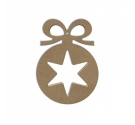 Silueta de Madera. Bola de navidad con Lazo