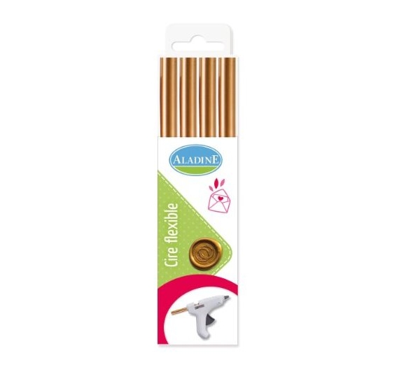 Pack de 4 bastones de cera para lacre flexible, color oro