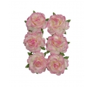 Flores Rosas 3cm Rosa y Blanco 6 unidades