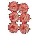 Flores Rosas 3cm Rojo y Blanco 6 unidades