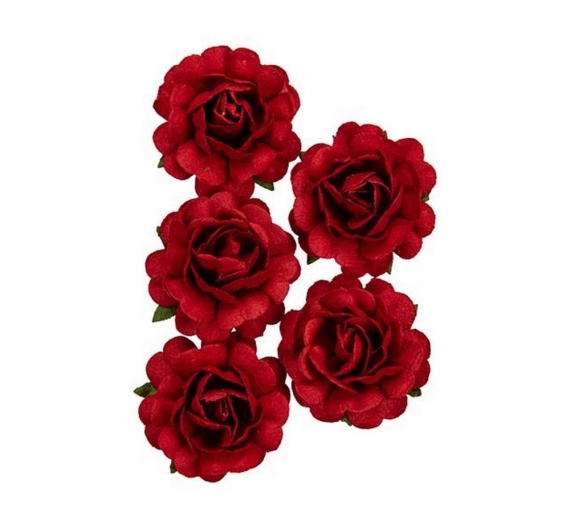 Flores Rosas 3,5 cm Rojo 5 unidades