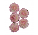 Flores Rosas 3,5 cm Blanco y Rosas 5 unidades