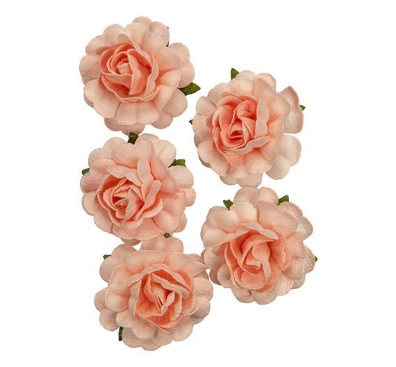 Flores Rosas 3,5 cm Salmón 5 unidades