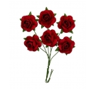 Flores Rosas 2,5 cm Rojo 6 unidades