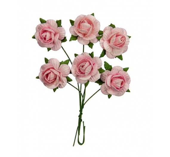 Flores Rosas 2,5 cm Salmón 6 unidades