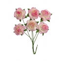 Flores Rosas 2,5 cm  Blanco y Rosa 6 unidades