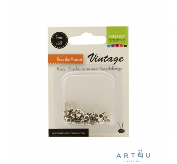 Brads Plata 5mm. - 50 unidades