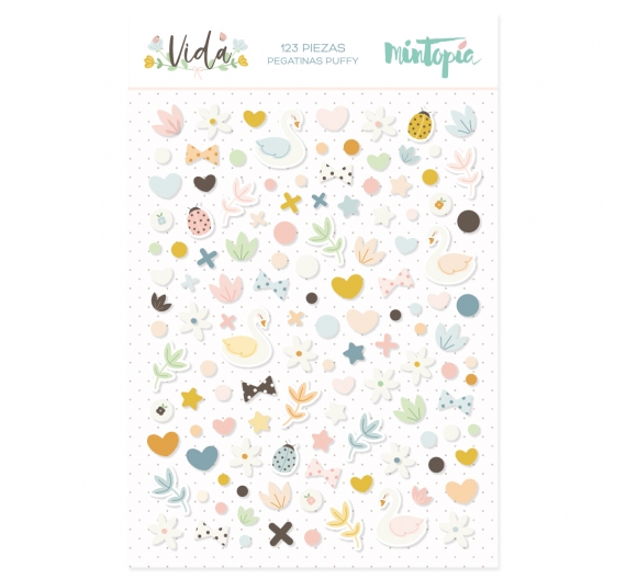 Pegatinas Puffy Vida. Mintopia.