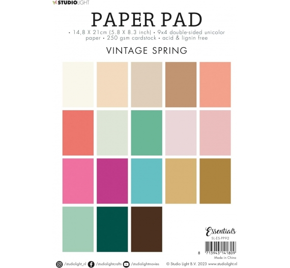 Block de cartulinas 250g Essentials Paper Pad Studio light A5 (14,8 x 21cm) Vintage Spring