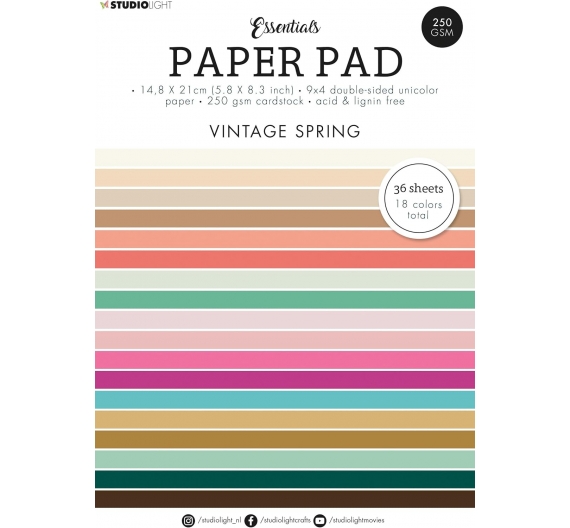 Block de cartulinas 250g Essentials Paper Pad Studio light A5 (14,8 x 21cm) Vintage Spring