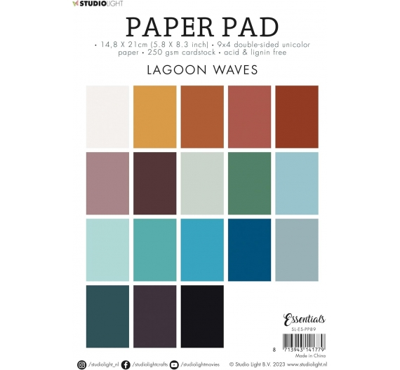Block de cartulinas 250g Essentials Paper Pad Studio light A5 (14,8 x 21cm) Lagoon Waves