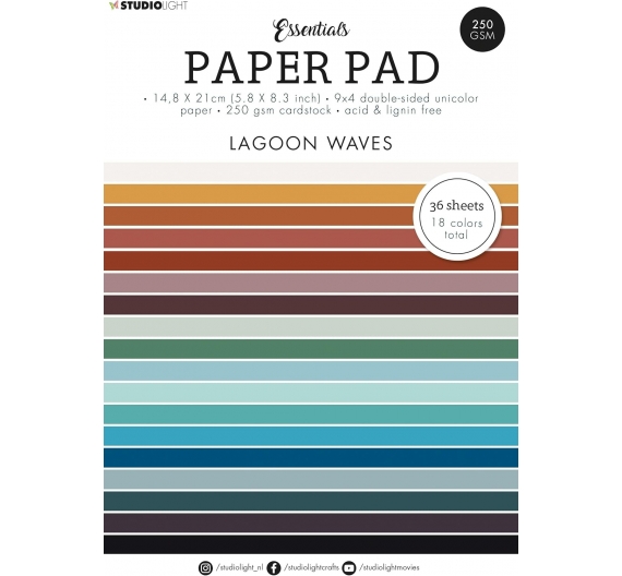 Block de cartulinas 250g Essentials Paper Pad Studio light A5 (14,8 x 21cm) Lagoon Waves
