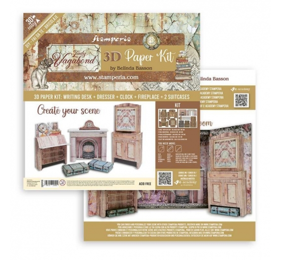 Lady Vagabond 3D Paper Kit. Stamperia.