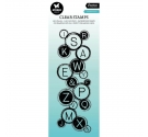 Sello transparente 6,8 x 20,4cm Typewriter Keys
