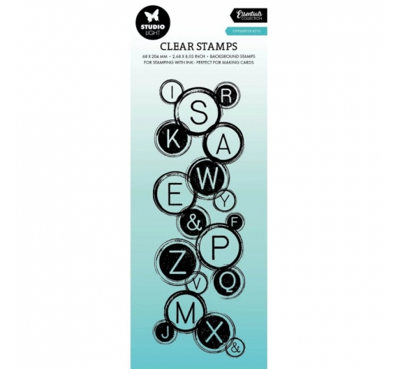 Sello transparente 6,8 x 20,4cm Typewriter Keys