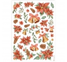 Classic Christmas Papel de arroz 21 x 29,7cm - Poinsetia y Campanas