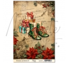 Navidad con Botas. Papel de Arroz 21 x 29,7cm - 01. Molinete Scrap.
