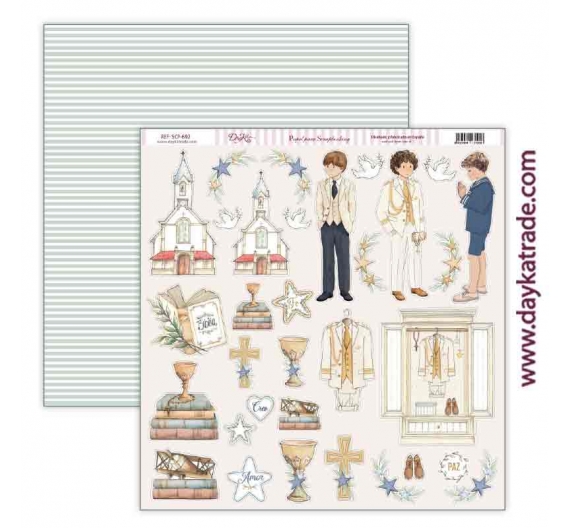Papel a doble cara Comunión Niños. “Amor y fe”. Recortables.