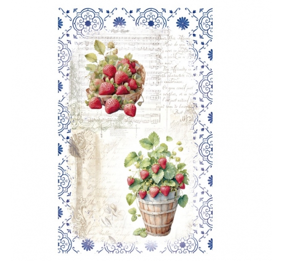 Papel de Arroz 54 x 33cm. - Fresas.