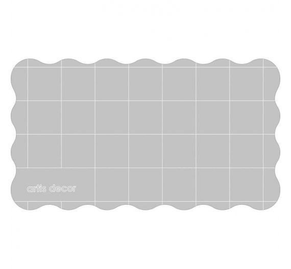 Base acrílica para sellos ergonómica 16x9x0,8cm. Cuadriculada.