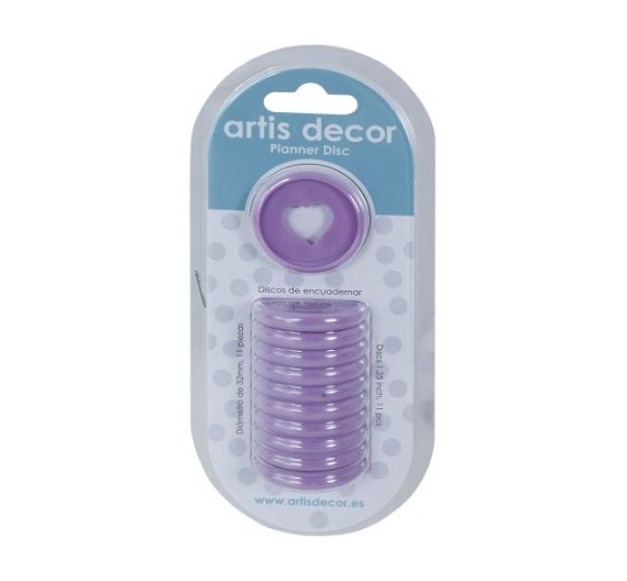 Pack 11 Planner Disc 32mm - Corarón lila