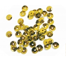 Lentejuela plateada amarillo 7mm. 5gr. 375u. Aprox