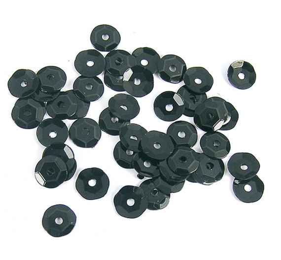 Lentejuela opaca negro 7mm. 5gr. 375u. Aprox.
